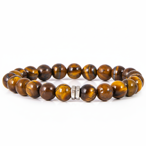 Natural Stone Tiger's Eye Gemstone <b>Beaded</b> <b>Bracelet</b> - Product Image 2