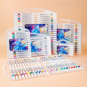 Pennarelli Acrilici Durevoli in 24-80 Colori |   Pennino in fibra resistente all'abrasione con custodia portatile <span class=keywords><strong>per</strong></span> artisti che dipingono su superfici multiple - Product Image 2