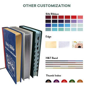 <span class=keywords><strong>Bible</strong></span> chrétienne personnalisée de haute qualité en cuir PU premium, impression multilingue, bord doré, vente en gros - Product Image 4