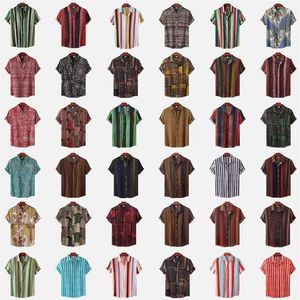 Échantillon gratuit Chemise à manches courtes à carreaux floraux coupe ample 2023 Chemise hawaïenne chemises d'été pour hommes imprimés hawaïens - Product Image 1