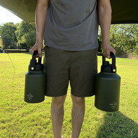 Großvolumiger Doppelwandiger Isolierter Kühlerbehälter 304 Edelstahl Tragbarer Handgehaltener Eiswasserkrug für Camping und Outdoor-Nutzung
