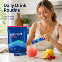 OEM ODM Mélange de boisson à la framboise et au citron en sachets individuels, Complément alimentaire, Marque privée, Fabricant de poudre sur mesure, Fournisseurs en gros
