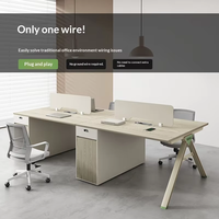 Ensemble bureau et chaise de bureau moderne en PVC avec verrouillage et rangement pour usage commercial