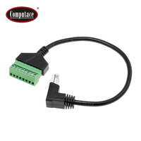 Cable adaptador RJ45 8P8C hembra a hembra de 90 grados con tornillo, blindaje trenzado, carga rápida 5A, PVC, para uso en computadoras
