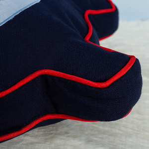 Mediterranean Style Ship Wheel Throw Pillow Cotton Oxford Fabric Embroidery Lumbar Support Blue White 47x47cm - Product Image 5