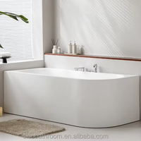 Baignoire balnéo autoportante moderne en acrylique, profonde, avec fonction massage, pour projets de salles de bain de luxe