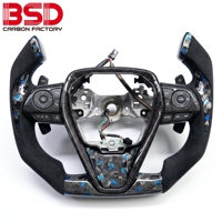 Accessoires intérieurs pour Toyota Camry TRD SE XSE LE XLE GR Corolla Sports Car, volant en fibre de carbone forgée blanche avec LED et indicateur de régime.