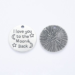 Breloque Message d'Amour Lune, Jeton en Alliage de Zinc en Forme de Croissant et d'Étoile pour Bijou Souvenir d'Anniversaire - Product Image 2
