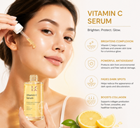 Sérum à la vitamine C vegan en marque propre, formule pour unifier le teint, réduire les taches brunes, soin coréen pour éclaircir la peau