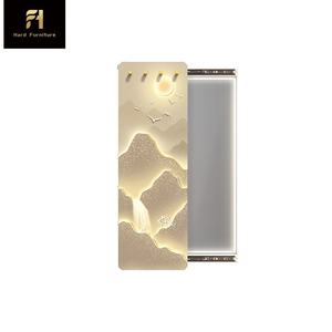 Miroir mural coulissant de style européen, haut de gamme, doré, avec éclairage LED, pour salon, miroir de toilette dissimulé pour la <span class=keywords><strong>maison</strong></span> - Product Image 5