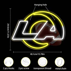 Los Angeles LED LED Neon burcu duvar dekor ışık futbol takımı Neon ışıkları işareti adam mağara parti kulübü Bar futbol taraftarları yurt Neon - Product Image 3