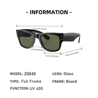 Lunettes de soleil unisexes de luxe ZHENQI Italie, design de créateur, haute qualité, forme carrée épaisse en acétate, style punk, protection UV400, pour club, vente directe usine Z0840