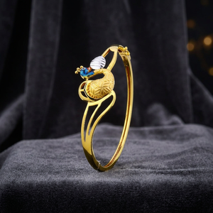 Pulsera de cuentas tradicional de oro con diseño de pavo real para mujer, elegante y moderna, de oro de 18 quilates, ideal para ocasiones festivas, un regalo elegante y con estilo. - Product Image 3