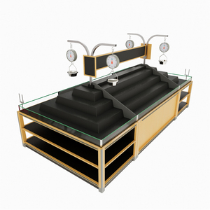 Exhibidor de Verduras para Supermercado de Doble Cara, de Metal y Madera, con Capacidad para Pesar Productos, Tamaño Personalizado, con 3 Estantes - Product Image 3