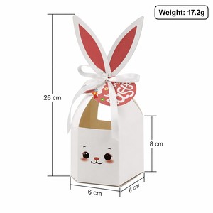 Custom Rabbit Paper Gift <b>Box</b> Easter Candy Packaging <b>Box</b> with Ribbon for Chocolate Cookies <b>Party</b> Favors - Product Image 4