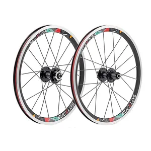 OEM/ODM 406 451 Wheelset तह बाइक जल्दी रिलीज के साथ 20 इंच एल्यूमीनियम मिश्र धातु पहिया रिम 5 असर Wheelset फिट बैठता है V डिस्क ब्रेक