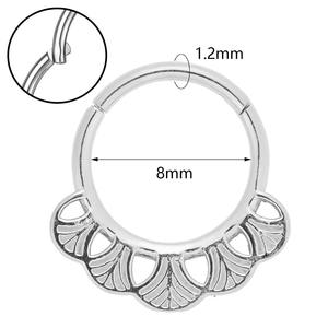 Hoa cổ điển vách ngăn Vòng 16G bản lề Clicker mũi Hoop thép không gỉ <span class=keywords><strong>Tribal</strong></span> daith piercing đồ trang sức - Product Image 3
