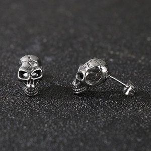 Gothic Wholesale Fine 14k 18k Gold Plated 316L Stainless Steel Ruby Fashion <b>Stud</b> Halloween <b>Earrings</b> for Women Men - Product Image 3