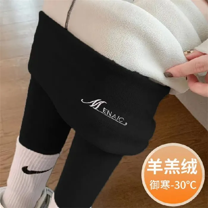 Omposite-pantalones térmicos de terciopelo para mujer, mallas ajustadas y gruesas de cintura alta para Otoño e Invierno