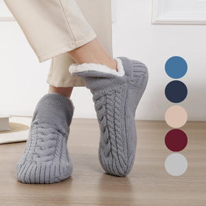 Wholesale Thickened Thermal Women Mens Slipper <b>Socks</b> New Winter Warm Short Cotton Home Sleeping <b>Soft</b> Non <b>Grip</b> Fuzzy Floor <b>Sock</b> - Product Image 4