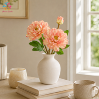Fleur artificielle de zinnia de 29 cm, tige réaliste à 2 têtes pour la décoration florale de la maison et des mariages