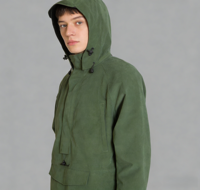 Veste à capuche longue à demi-zip en polyester/nylon Ripstop imperméable et très respirante, vêtements de travail agricoles, vêtements de ferme
