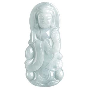 Colgante de Jade Blanco Natural de Jadeíta Guanyin Avalokiteshvara, Estilo Chino Budista UNISEX, Regalo con Certificado de Tasación GY64 - Product Image 5
