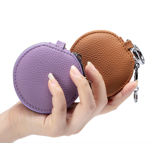 Bolsa de Almacenamiento de Lápiz Labial Redonda de Cuero Vacuno con Espejo, Nueva Llegada de Moda - Product Image 5