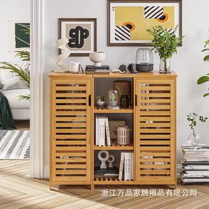 Bamboo <b>Sideboard</b> Multi Tiered Shelf <b>Storage</b> Cabinet Modern Minimalist Design Living Room Furniture - Product Image 1