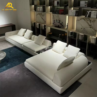 Ensemble de canapés modulaires confortables Minimalist Milan Supermoon trois places, canapé de sol pour salon et chambre à coucher
