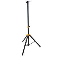 Support de sol pour enceinte en métal noir réglable en hauteur de 90 cm à 180 cm avec plateau