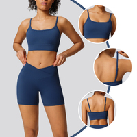 YNSEA Grosir Pakaian Olahraga Kustom, Pakaian Aktif Wanita, Legging Yoga, Pakaian Gym Wanita, Set Olahraga Wanita, Celana Pendek, Sport Bra, Set 2 Potong