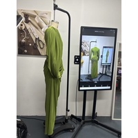 Robe longue asymétrique verte élégante à manches longues et froncée WIWT pour femme – Idéale pour les soirées et les tenues décontractées