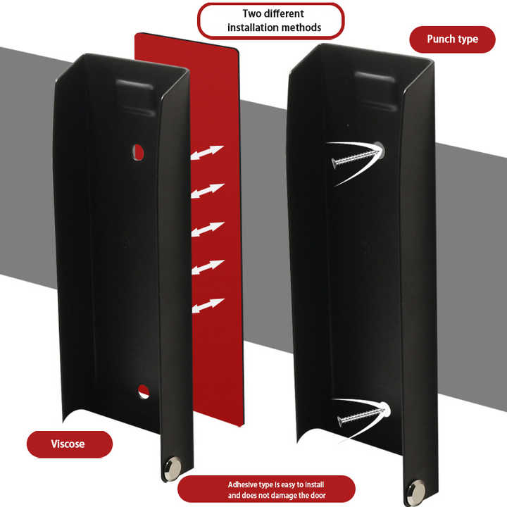 Automatic black door stop Windproof metal fold stainless steel