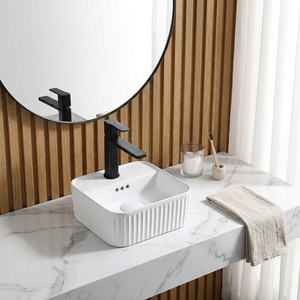 Lavabo de Cerámica de Alta Calidad al por Mayor, Lavabo Pequeño para Baño, para Uso en Hoteles/Villas - Product Image 1