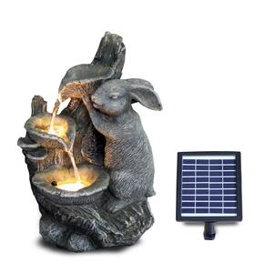 Fuente de agua exterior de poliresina para perro y barril de madera, con bomba Solar, Fuente de Fuente, Zimmer brunnen, Fonte, Fontaine - Product Image 1