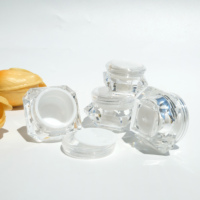 Pot cosmétique vide en plastique acrylique transparent en forme de bijou, 5g, 10g, 15g, pour crème