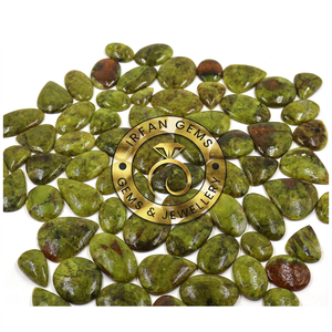 Nouveau lot en gros de cabochons en opale verte en forme de cœur, disponible à prix très avantageux, pour la fabrication de bijoux, opale verte en vrac. - Product Image 2