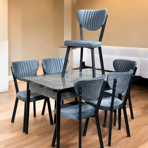 Muebles Turcos, Mesa Inteligente con 4/6 Plazas, Superficie de Mármol y Patas de Madera Maciza para Hoteles, Precios al por Mayor, Juego de Cocina, Comedor - Product Image 1