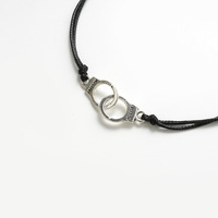 Alliage à la mode Antique Argent Plaqué Nouvelle Liberté Créative Lettre Menottes Cire Corde Charme Bracelet Avec Cartes