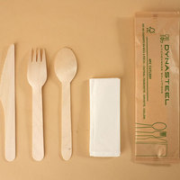 Ensemble de couverts jetables en bois biodégradable 100% compostable, fourchettes et cuillères écologiques au design moderne