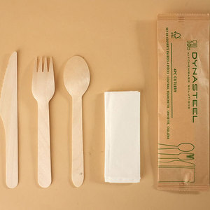 100% compostable phân hủy sinh học bằng gỗ dùng một lần thiết lập dao kéo thân thiện với môi forks và thìa với thiết kế hiện đại - Product Image 1