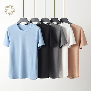 Waffle in bambù organico Tshirt Waffle termico sostenibile manica corta Eco Friendly Bambus Tshirt <span class=keywords><strong>termica</strong></span> Waffle manica corta - Product Image 1