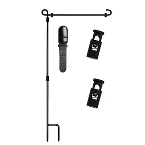 Premium Garden Flag 12"x18" Holder Stand Metal Powder-Coated Flagpole Weather-proof Flag Stand