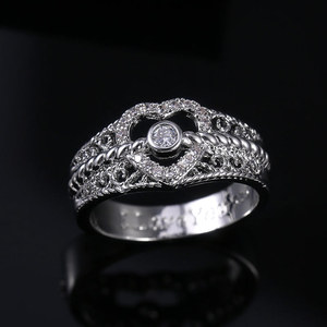 Anello in zircone intagliato a forma di cuore, alla moda, per uomo e donna, gioiello da coppia, da indossare tutti i giorni, idea regalo - Product Image 2