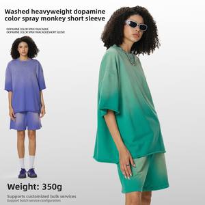 เสื้อยืดผู้ชายสไตล์อเมริกันวินเทจ น้ำหนัก 350 กรัม ทรงหลวม ไหล่ตก แขนสั้น ขายส่ง - Product Image 2