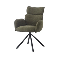 Chaise de bureau moderne pour la maison et le bureau avec bras pivotants Chaise de salle à manger en nouveau tissu avec pieds en métal noir Meubles pour la cuisine et l'appartement