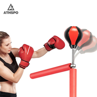 ATHSPO Ballon de boxe réflexe 3D réglable en hauteur avec ressort pour entraînement de vitesse et équipement de frappe