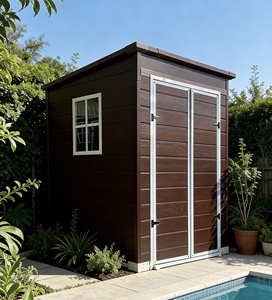 Abri de jardin en PP avec double <span class=keywords><strong>porte</strong></span>, capacité 5x5 pieds, écologique, pour extérieur, avec éclairage et ventilation - Product Image 3