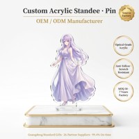 Support en acrylique pour figurine d'anime écologique en gros avec film protecteur imprimé UV et logo personnalisé pour les boutiques de cadeaux